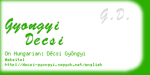 gyongyi decsi business card